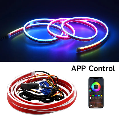 Hood Light Daytime Running Lights Automotive Supplies  APP Control Multi-function Led neon Strip Running Lights For Car