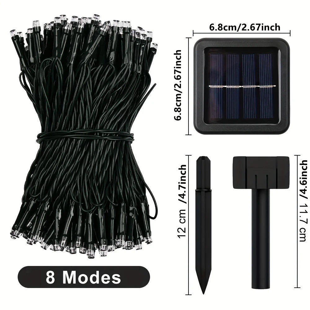 23-99ft LED Solar Light 50-300 Lights Outdoor Waterproof Fairy Garland Lights Christmas Party Halloween Decorations Solar Lights