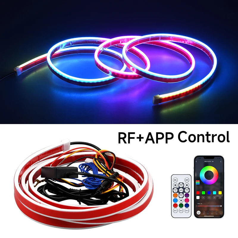Hood Light Daytime Running Lights Automotive Supplies  APP Control Multi-function Led neon Strip Running Lights For Car