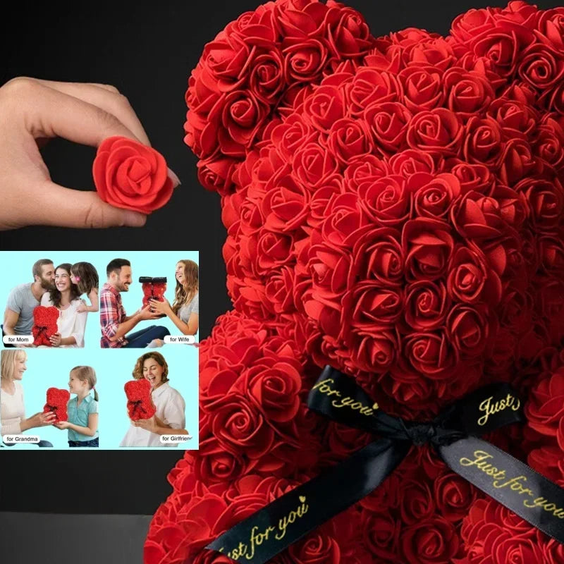 2026 New Artificial Flower Eternal Rose Teddy Bear for Mother's Day Birthday Valentine's Day Anniversary Gifts & Decorations