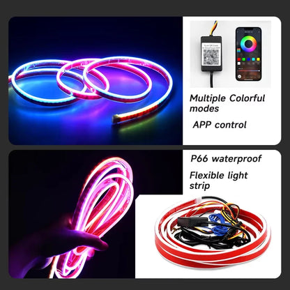 Hood Light Daytime Running Lights Automotive Supplies  APP Control Multi-function Led neon Strip Running Lights For Car
