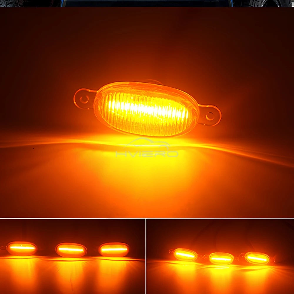 4X Car Grille Light Yellow Light Daytime Running Light LED Decorative Warning Light Pickup Truck Haze Light 12V Control Raptor